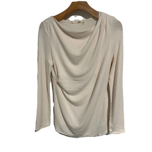 Gelato Pique Draped Sweater Womens OS Ivory Long Sleeve Soft NWT
